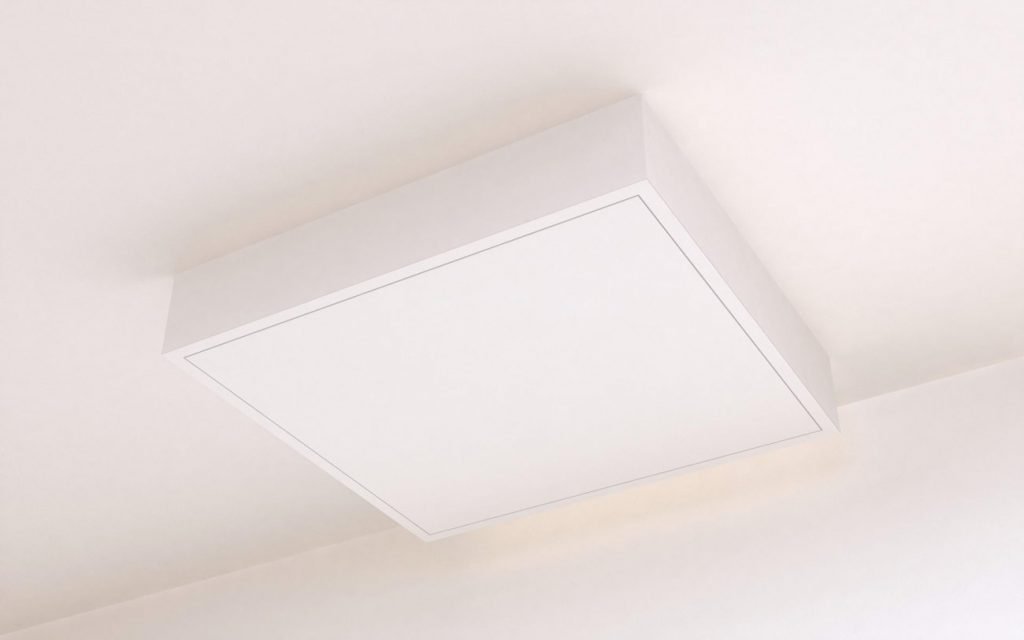 illustration d'un coffrage externe permettant de dissimuler le projecteur home cinema