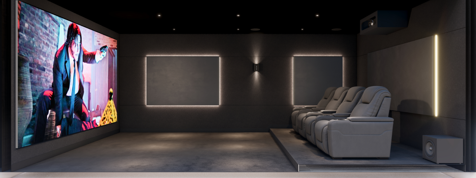 Salle sans éclairage